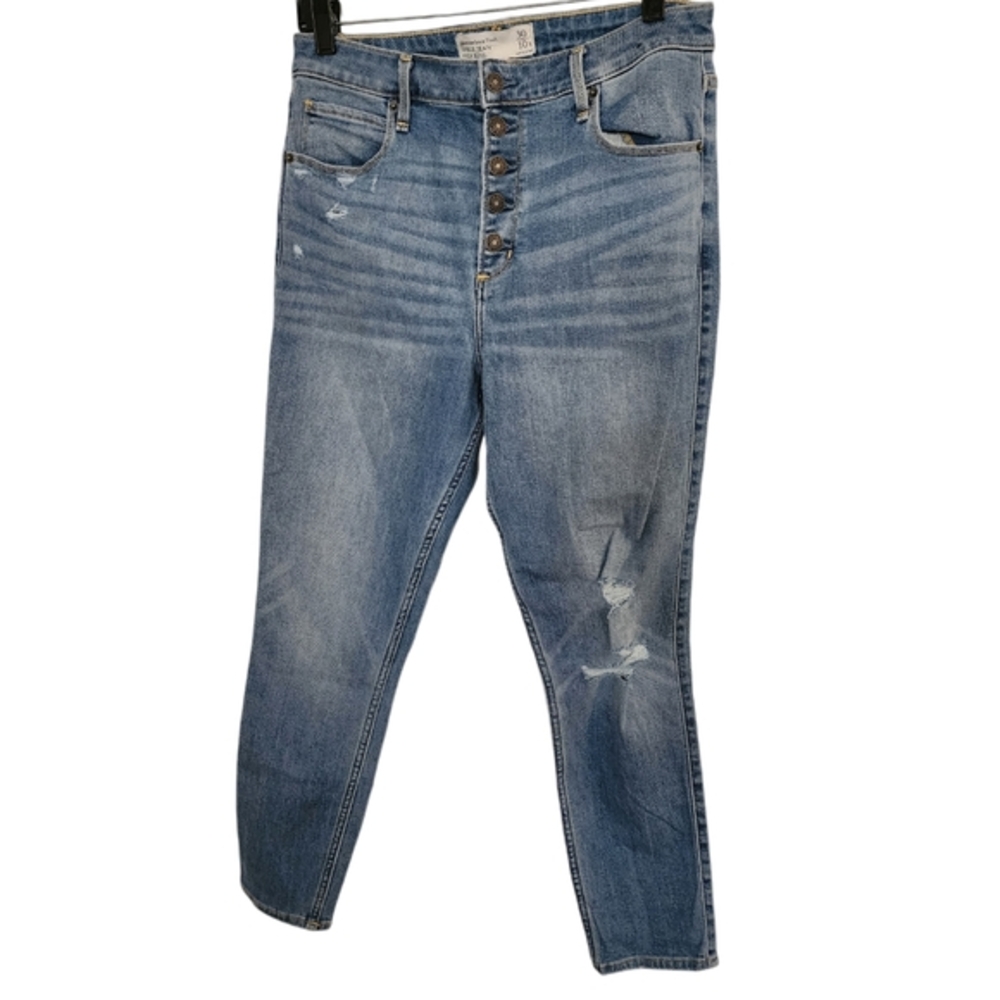 Abercrombie and fitch highrise distressed ankle jean‎